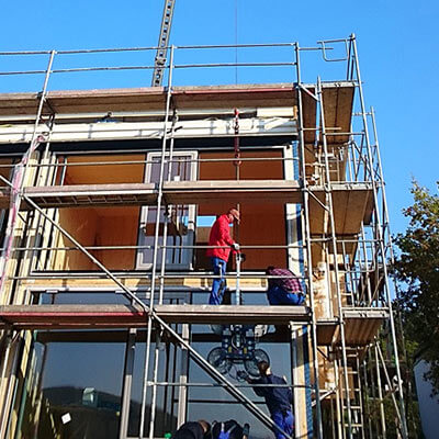 Fenstermontage beim Hausbau